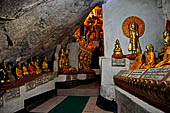 Inle Lake Myanmar. Pindaya, the famous Shwe Oo Min pagoda, a natural cave filled with thousands of gilded Buddha statues. 